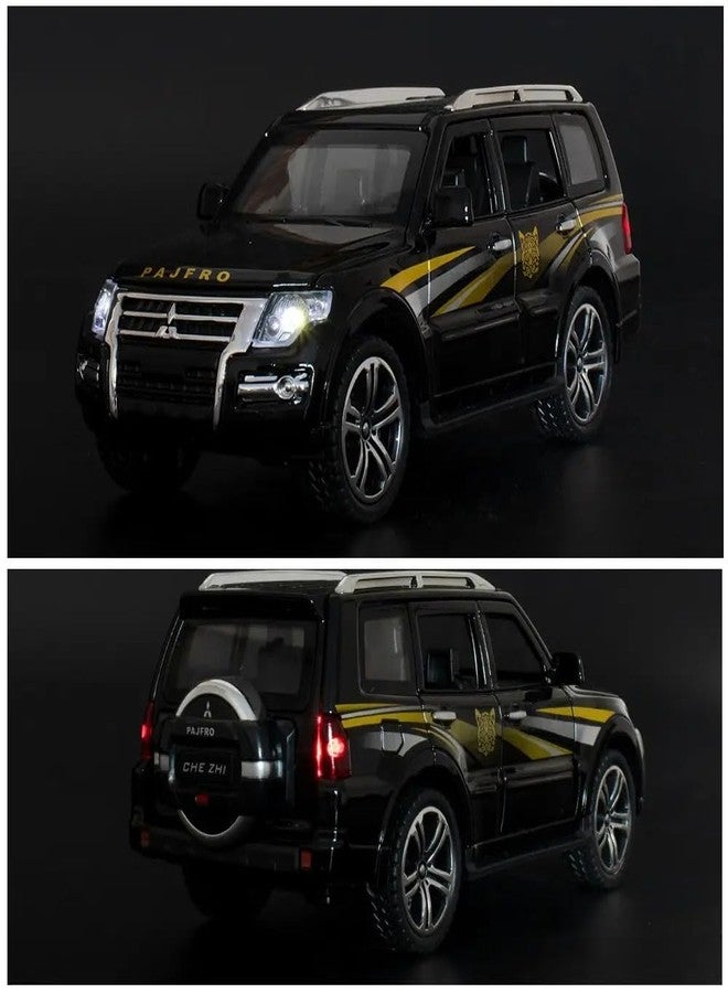 KENIRY 1:32 Scale Exclusive Alloy Metal Pull Back Die-cast Car Model with Sound Light Mini Auto Toy for Kids Metal Model Toy Car with Sound and Light? (PEJERO-Black) - Image 5